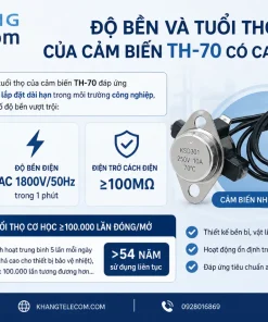 Cảm Biến Nhiệt Độ Có Dây TH-70: 70°C, NC, 250VAC