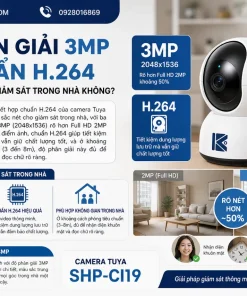 Camera IP Trong Nhà Tuya SHP-CI19: 3MP, Xoay 360°, H.265, 128GB