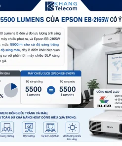 Máy Chiếu Epson EB-2165W: 5500 Lumens, WXGA, 3LCD