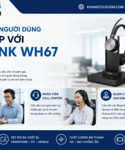 Tai Nghe Yealink WH67 1308041: DECT, Màn 4 Inch, Bluetooth