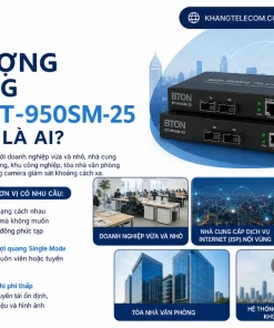 Chuyển Đổi Quang Điện BTON BT-950SM-25: 10/100M, 2 Sợi SC, 25km