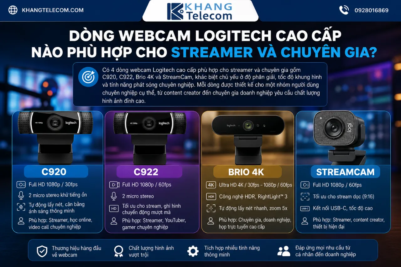 Dòng Webcam Logitech Cao Cấp Nào Phù Hợp Cho Streamer Và Chuyên Gia?