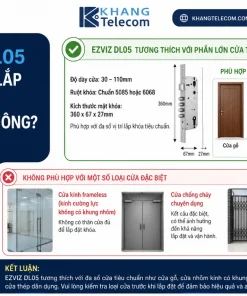 Khóa Cửa Vân Tay EZVIZ DL05: 7 Cách Mở, IP65, App, Pin AA, Type-C