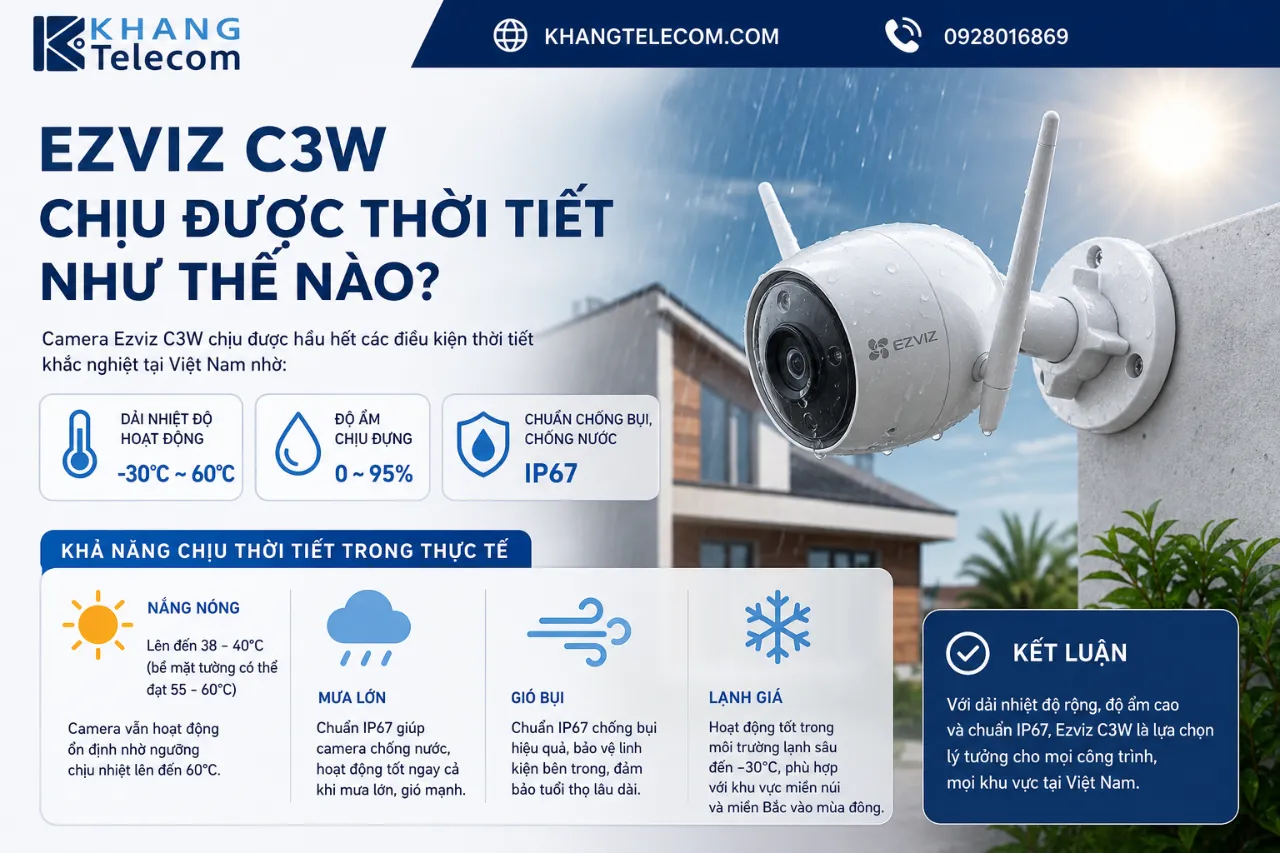 Ezviz C3W Chịu Được Thời Tiết Như Thế Nào?