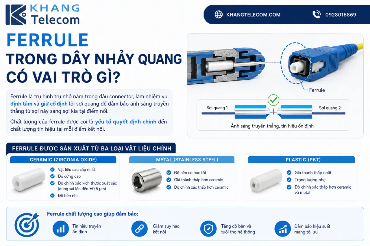 Ferrule trong dây nhảy quang có vai trò gì?
