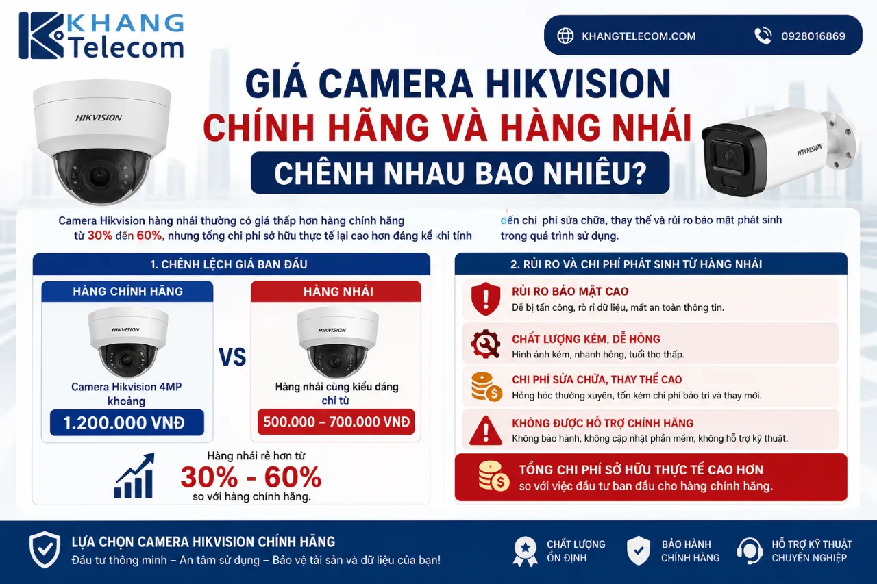Giá Camera Hikvision Chính Hãng Và Hàng Nhái Chênh Nhau Bao Nhiêu?