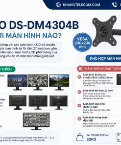 Giá Treo Màn Hình HIKVISION DS-DM4304B: VESA 200x200, SPCC, Lắp Dễ