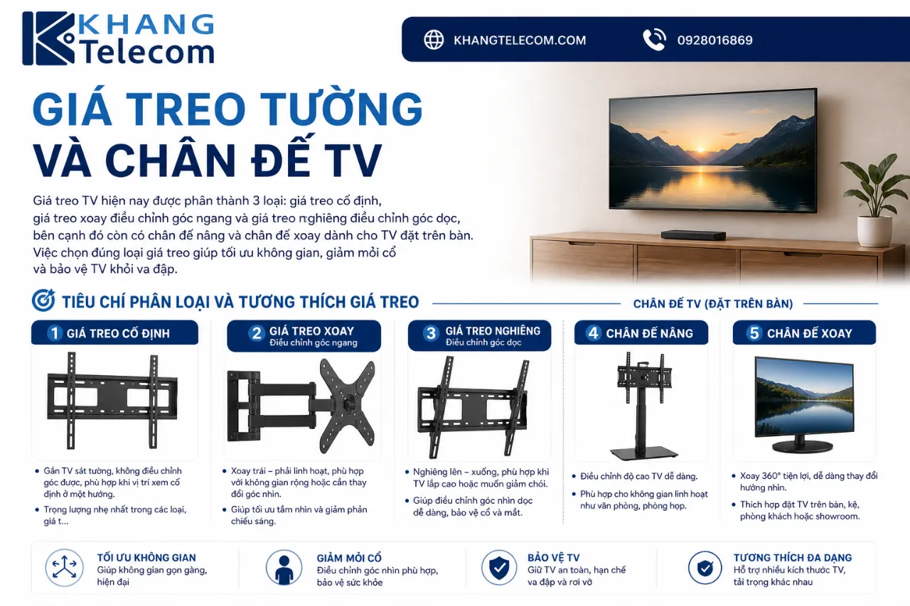 Giá treo tường và chân đế TV