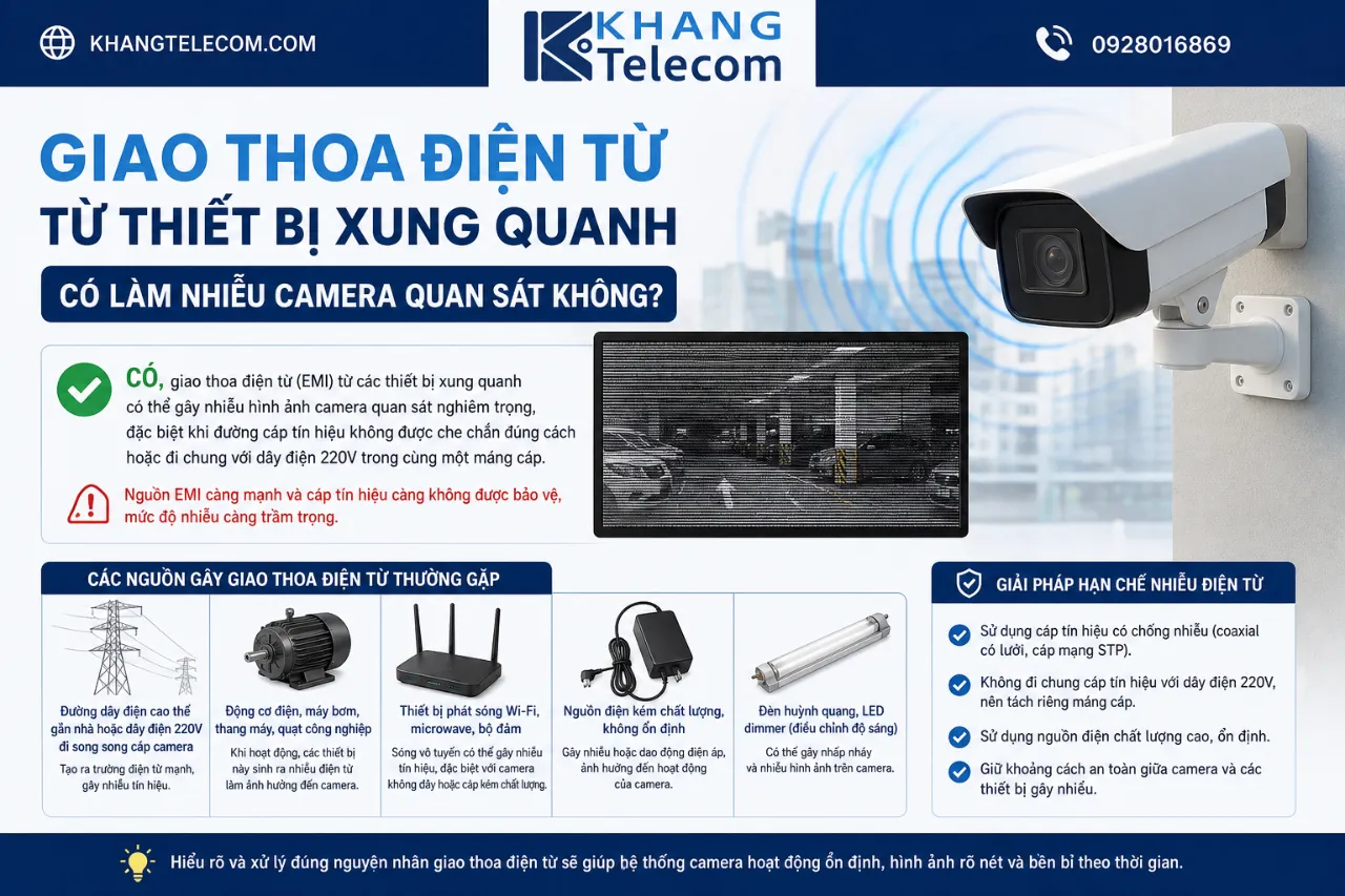 Giao Thoa Điện Từ Từ Thiết Bị Xung Quanh Có Làm Nhiễu Camera Quan Sát Không?