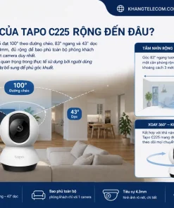 Camera Wifi Tapo C225: 2K QHD, Xoay 360°, AI, Thẻ 512GB, Riêng Tư