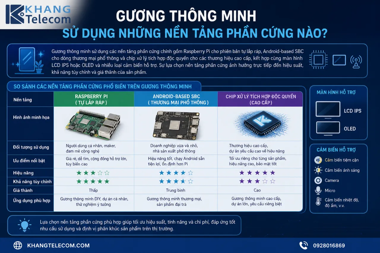 Gương Thông Minh Sử Dụng Những Nền Tảng Phần Cứng Nào?