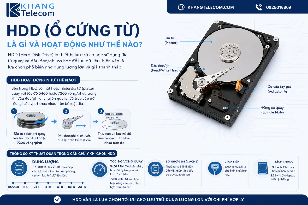 HDD (Ổ cứng từ) là gì và hoạt động như thế nào?