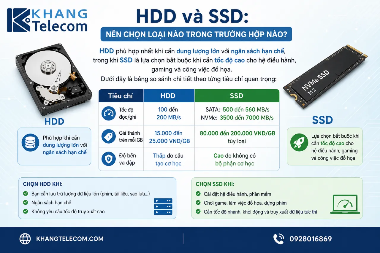 HDD và SSD: Nên chọn loại nào trong trường hợp nào?