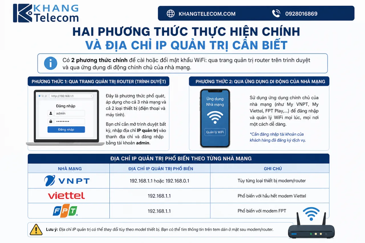 Hai Phương Thức Thực Hiện Chính Và Địa Chỉ IP Quản Trị Cần Biết