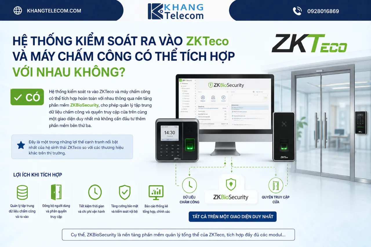 Hệ Thống Kiểm Soát Ra Vào ZKTeco Và Máy Chấm Công Có Thể Tích Hợp Với Nhau Không?
