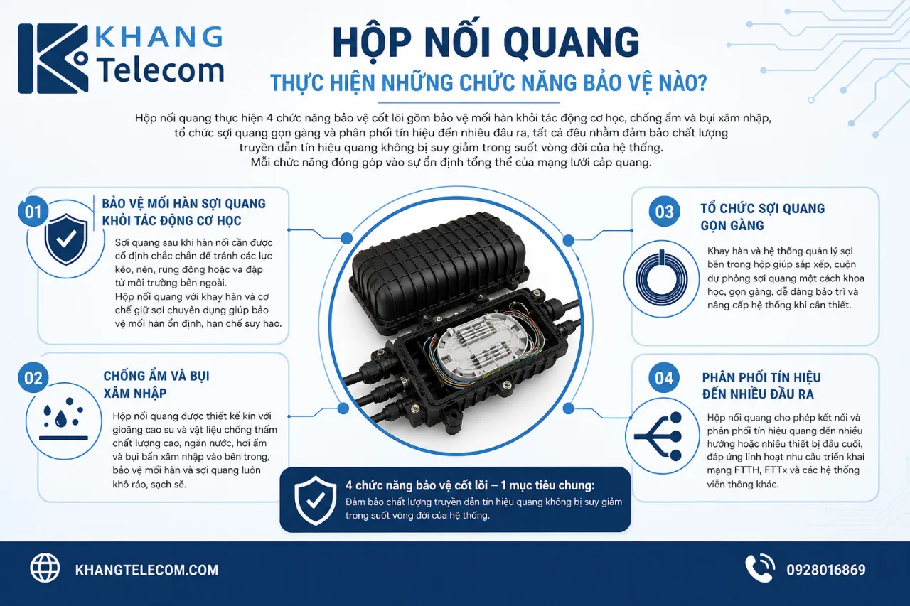 Hộp Nối Quang Thực Hiện Những Chức Năng Bảo Vệ Nào?