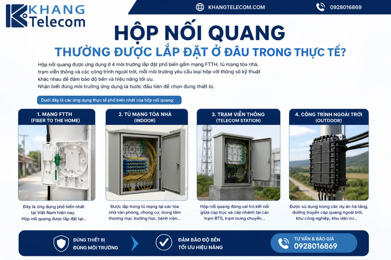 Hộp Nối Quang Thường Được Lắp Đặt Ở Đâu Trong Thực Tế?