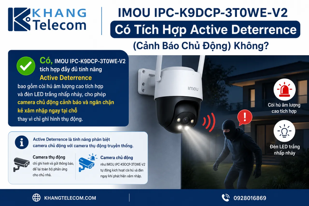 IMOU IPC-K9DCP-3T0WE-V2 Có Tích Hợp Active Deterrence (Cảnh Báo Chủ Động) Không?