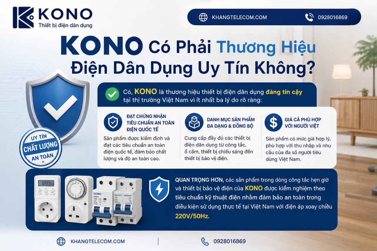 KONO Có Phải Thương Hiệu Điện Dân Dụng Uy Tín Không?