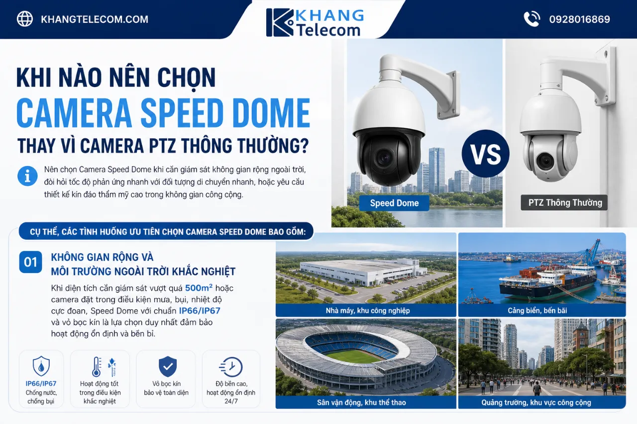 Khi Nào Nên Chọn Camera Speed Dome Thay Vì Camera PTZ Thông Thường?