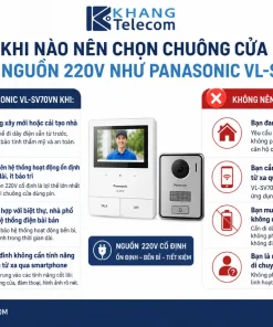 Chuông Cửa Màn Hình Panasonic Màu VL-SV70VN: 220V, 7 Inch, Ghi Hình