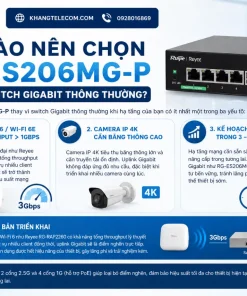 Switch 5 Cổng Reyee RG-ES206MG-P: PoE 70W, 2.5G, Cloud