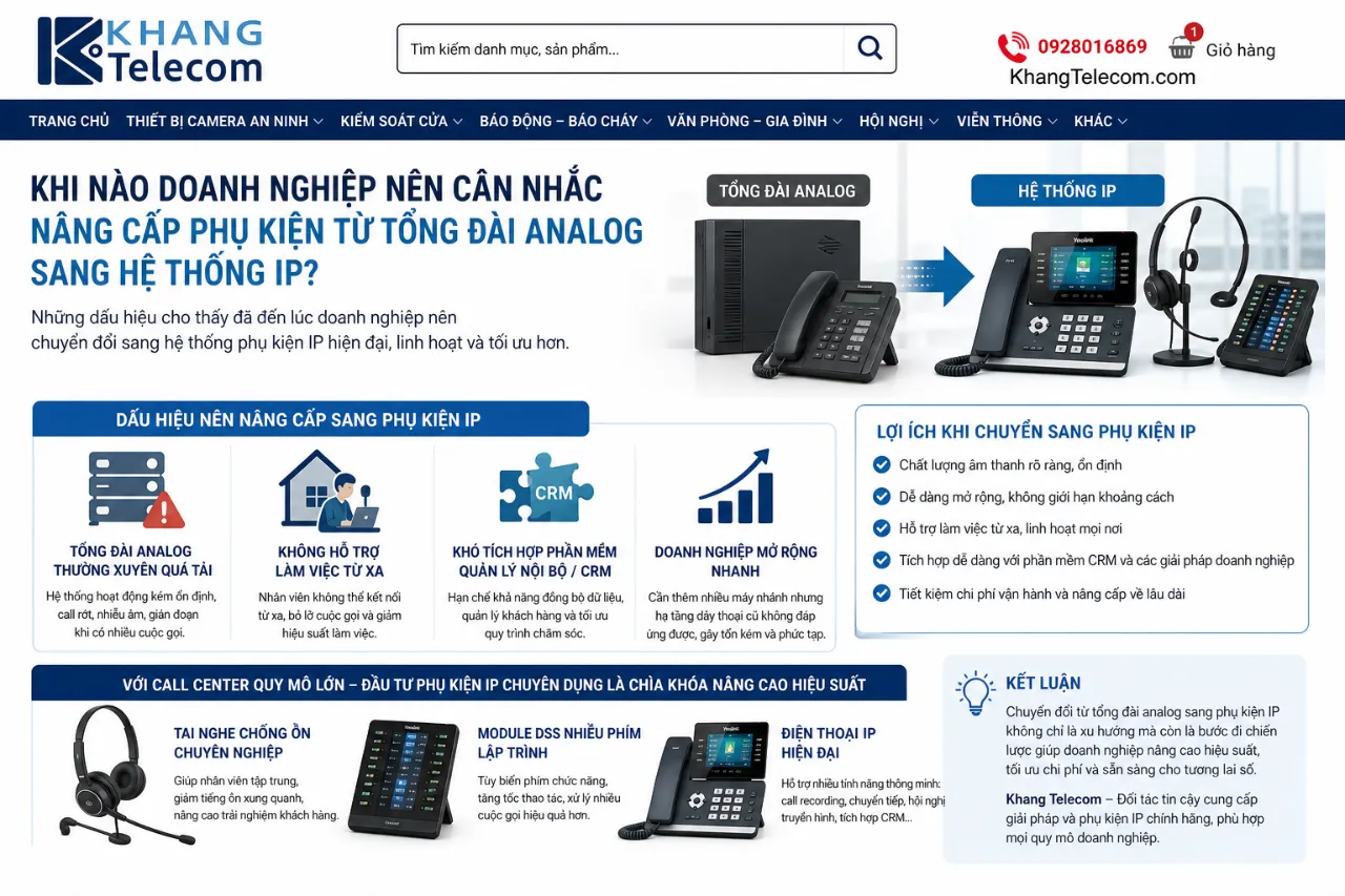 Khi nào doanh nghiệp nên cân nhắc nâng cấp phụ kiện từ tổng đài analog sang hệ thống IP?