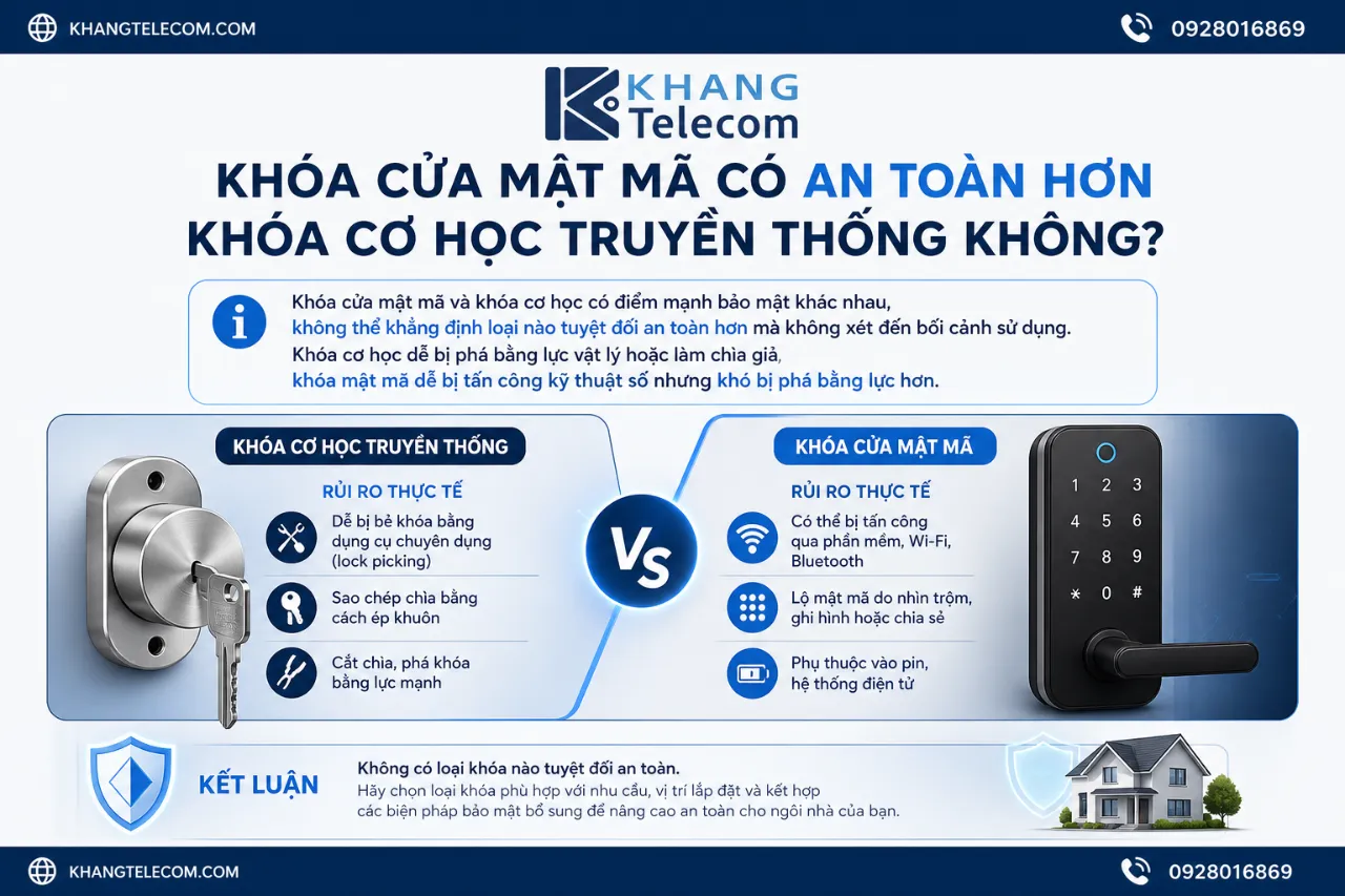 Khóa Cửa Mật Mã Có An Toàn Hơn Khóa Cơ Học Truyền Thống Không?