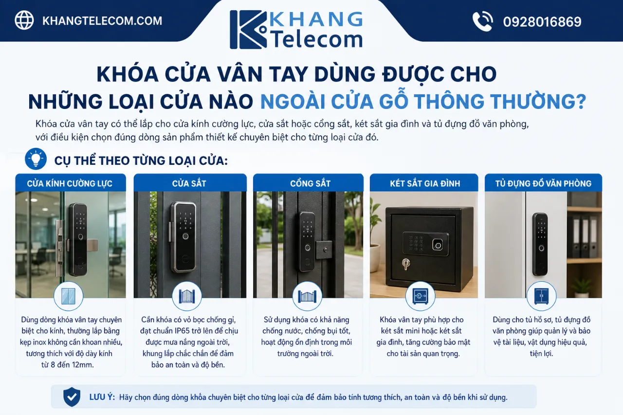 Khóa Cửa Vân Tay Dùng Được Cho Những Loại Cửa Nào Ngoài Cửa Gỗ Thông Thường?