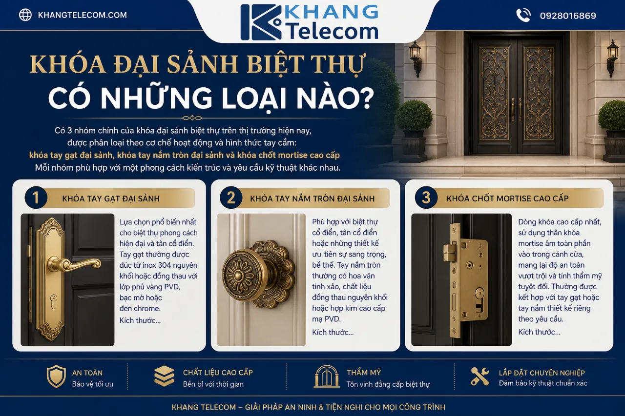 Khóa Đại Sảnh Biệt Thự Có Những Loại Nào?