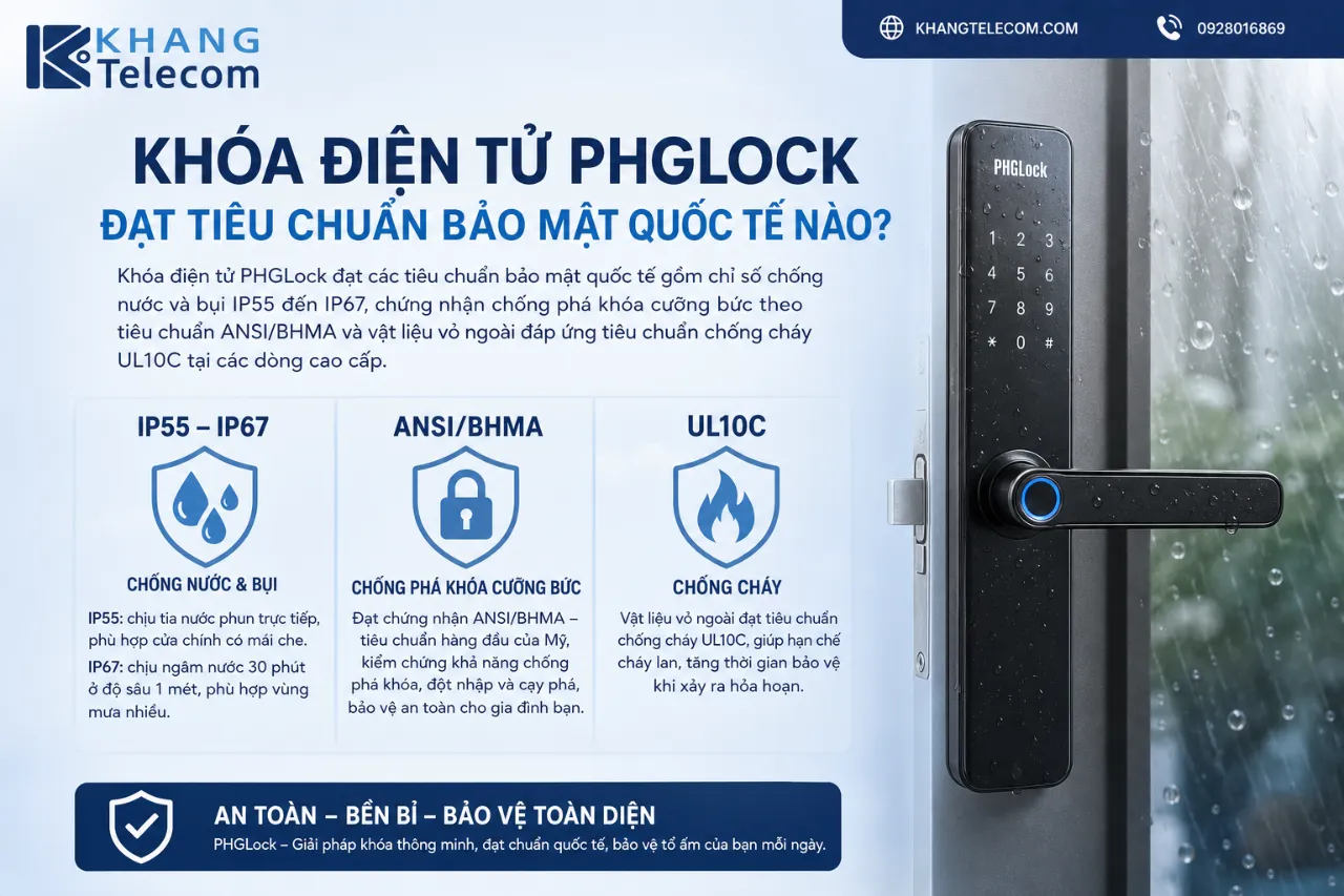Khóa Điện Tử PHGLock Đạt Tiêu Chuẩn Bảo Mật Quốc Tế Nào?