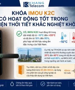 Khóa Cửa Vân Tay IMOU K2C: Vân Tay, Mã Số, Thẻ Từ, App, Pin AA