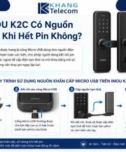 Khóa Cửa Vân Tay IMOU K2C: Vân Tay, Mã Số, Thẻ Từ, App, Pin AA