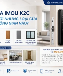 Khóa Cửa Vân Tay IMOU K2C: Vân Tay, Mã Số, Thẻ Từ, App, Pin AA