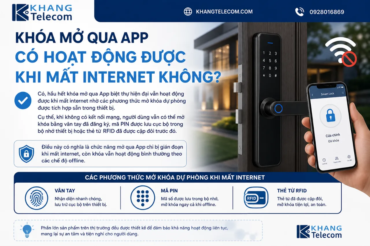 Khóa Mở Qua App Có Hoạt Động Được Khi Mất Internet Không?