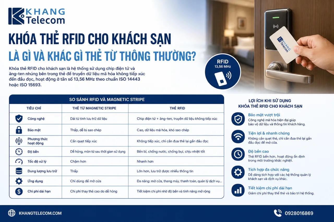 Khóa Thẻ RFID Cho Khách Sạn Là Gì Và Khác Gì Thẻ Từ Thông Thường?