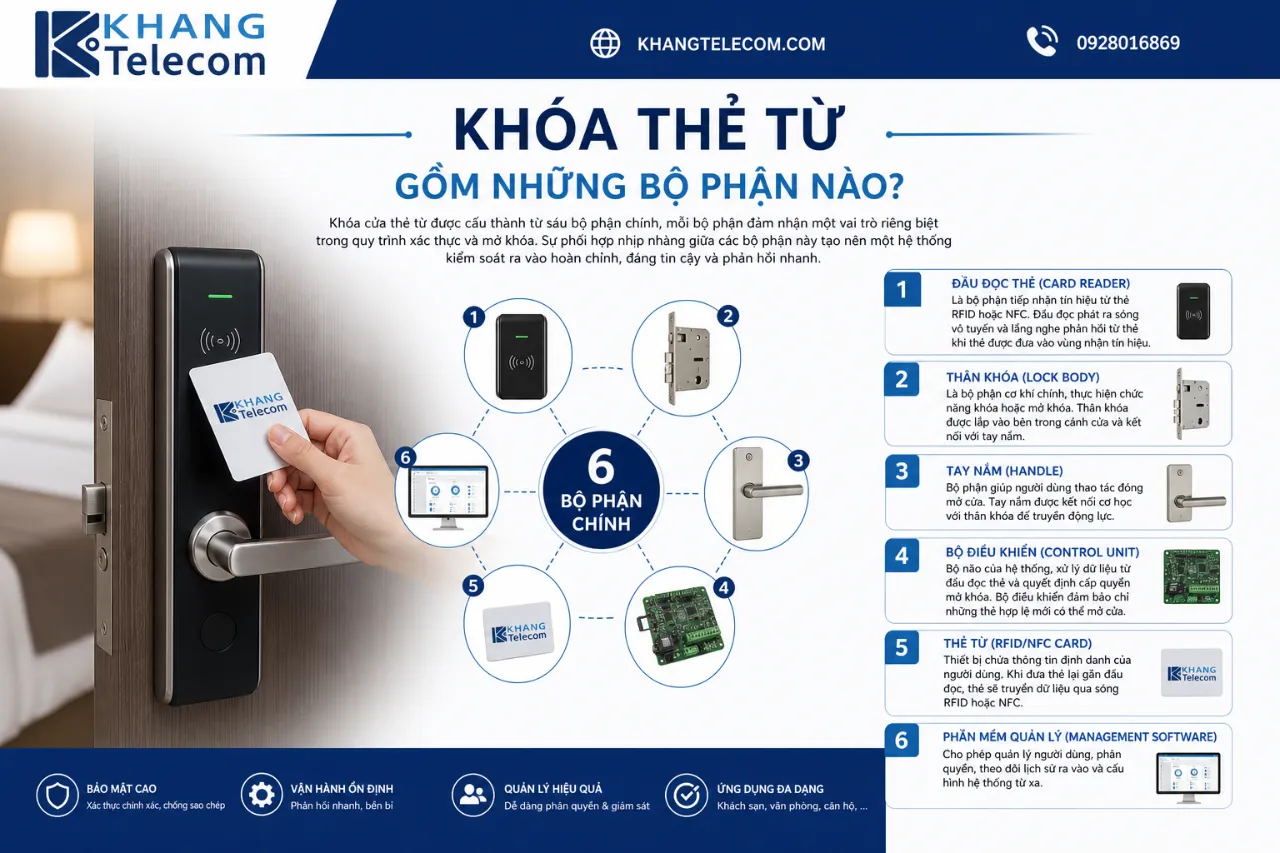 Khóa Thẻ Từ Gồm Những Bộ Phận Nào?