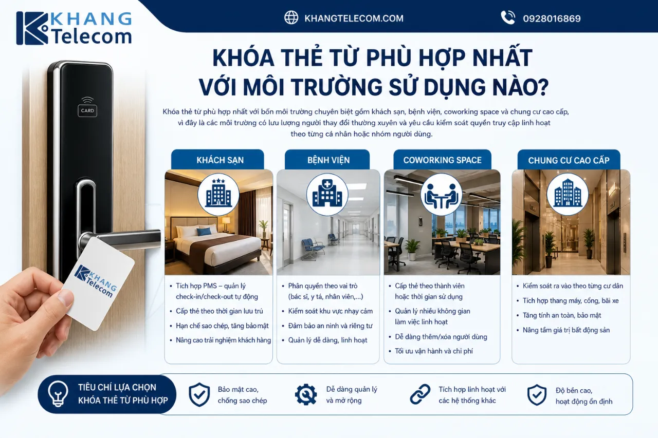 Khóa Thẻ Từ Phù Hợp Nhất Với Môi Trường Sử Dụng Nào?