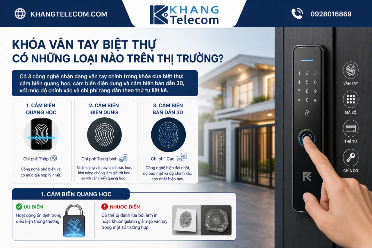 Khóa Vân Tay Biệt Thự Có Những Loại Nào Trên Thị Trường?