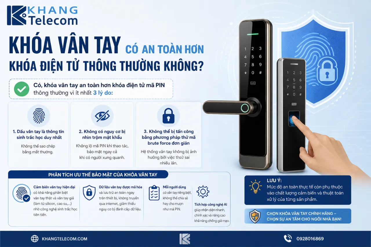 Khóa Vân Tay Có An Toàn Hơn Khóa Điện Tử Thông Thường Không?