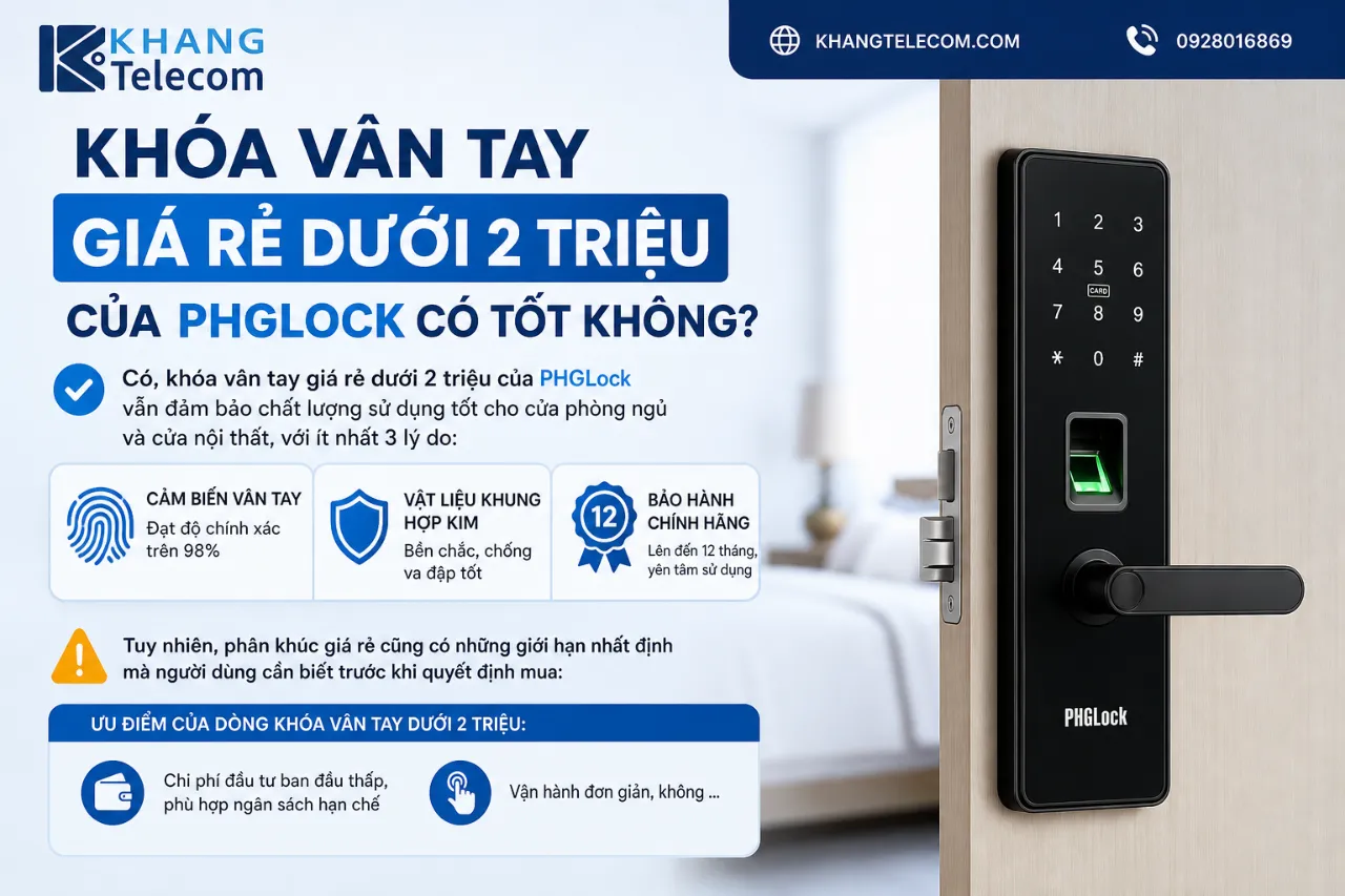 Khóa Vân Tay Giá Rẻ Dưới 2 Triệu Của PHGLock Có Tốt Không?