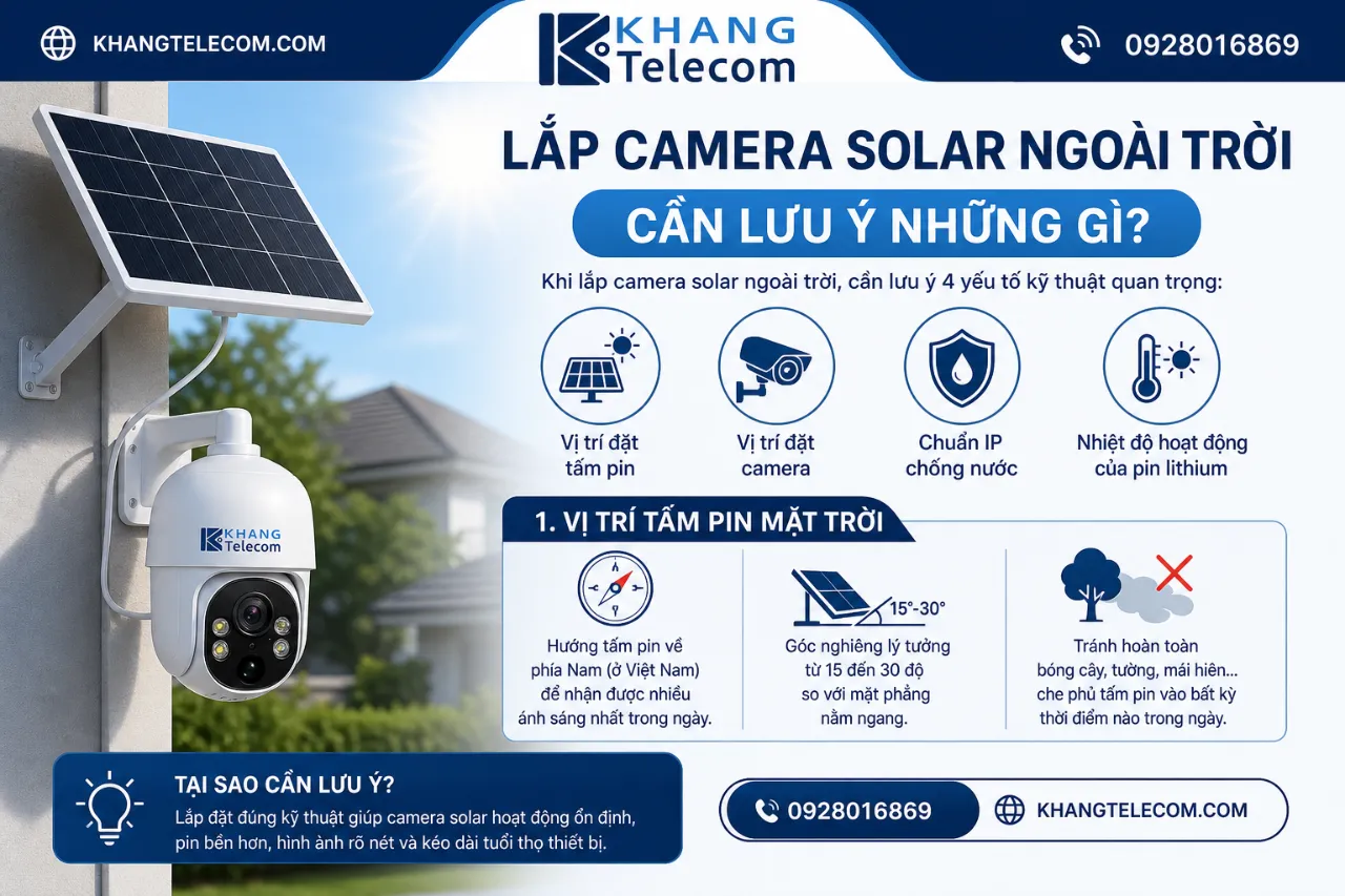 Lắp Camera Solar Ngoài Trời Cần Lưu Ý Những Gì?
