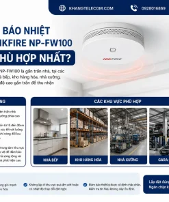Đầu Báo Nhiệt Lora Hikfire NP-FW100: Không Dây, 2km, Pin 3V