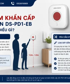 Nút Bấm Khẩn Cấp HIKVISION DS-PD1-EB: Có Dây, NO/NC, ABS Chống Cháy