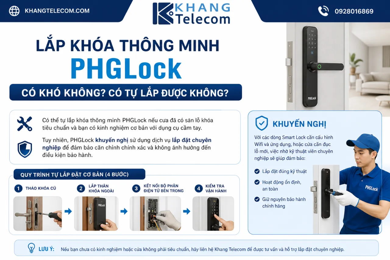 Lắp Khóa Thông Minh PHGLock Có Khó Không? Có Tự Lắp Được Không?