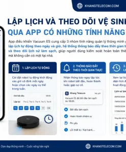 Robot Hút Bụi Vacuum E5: 2000Pa, Hộp Bụi 400ml, App
