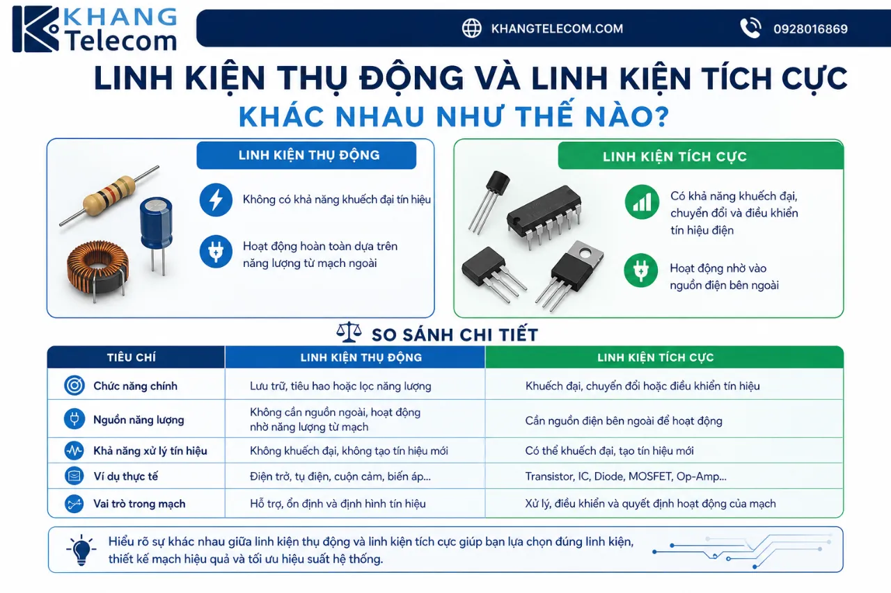 Linh Kiện Thụ Động Và Linh Kiện Tích Cực Khác Nhau Như Thế Nào?