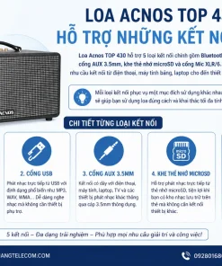 Loa Kéo Acnos TOP 430: 1200W, 3 Đường Tiếng, Bass 40cm