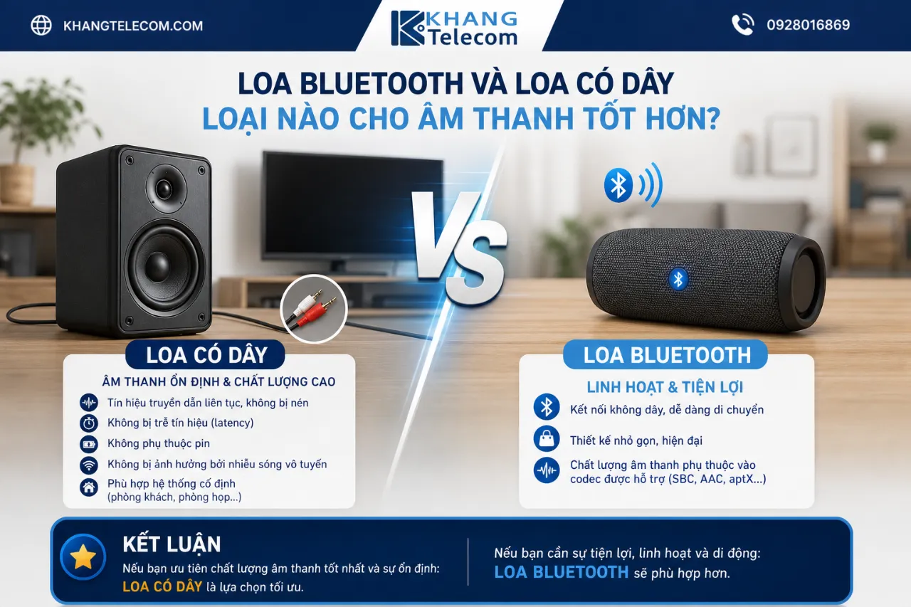 Loa Bluetooth Và Loa Có Dây Loại Nào Cho Âm Thanh Tốt Hơn?