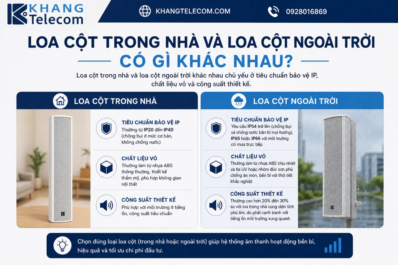 Loa Cột Trong Nhà Và Loa Cột Ngoài Trời Có Gì Khác Nhau?